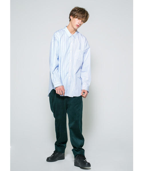 MONKEY TIME（モンキータイム）の「＜monkey time＞ STRIPE PANEL OVER SIZED REG/シャツ（シャツ/ブラウス・メンズ・ライトブルー/ネイビー・SMALL/MEDIUM/LARGE/X-LARGE）」の6枚目の写真