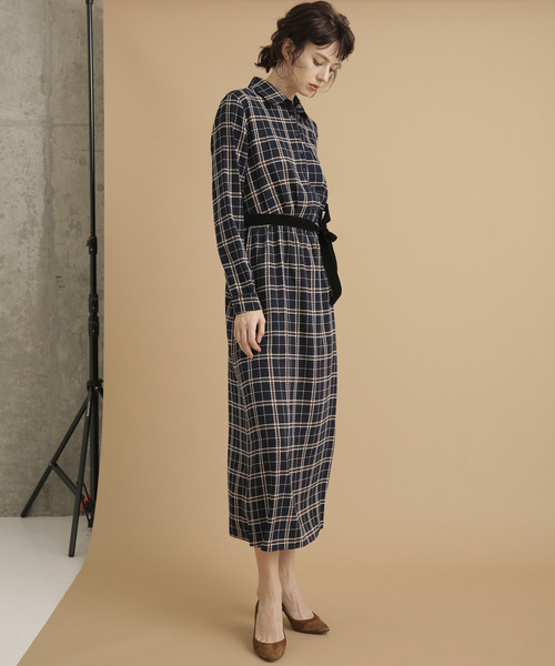 Grace Mila グレースアンドミラ の Grace Mila チェックマキシワンピース ワンピース Wear