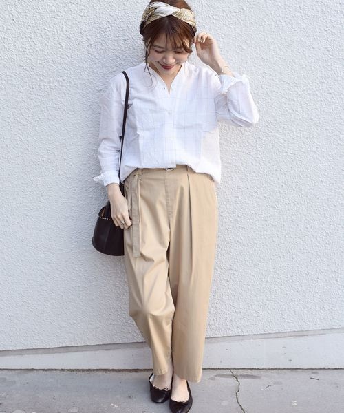 SHIPS Days（シップスデイズ）の「SHIPS Days STANDARD:スキッパー チェックシャツ 19SS　◇（シャツ/ブラウス・レディース・ホワイト/ネイビー・S～Ｍ/M～Ｌ）」の10枚目の写真