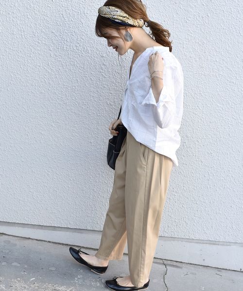 SHIPS Days（シップスデイズ）の「SHIPS Days STANDARD:スキッパー チェックシャツ 19SS　◇（シャツ/ブラウス・レディース・ホワイト/ネイビー・S～Ｍ/M～Ｌ）」の16枚目の写真