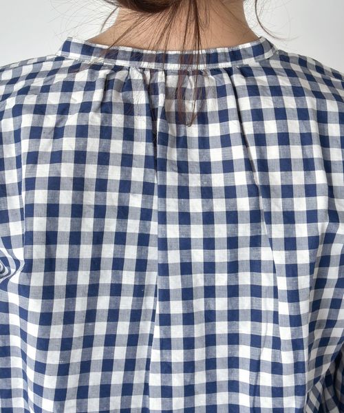 SHIPS Days（シップスデイズ）の「SHIPS Days STANDARD:スキッパー チェックシャツ 19SS　◇（シャツ/ブラウス・レディース・ホワイト/ネイビー・S～Ｍ/M～Ｌ）」の14枚目の写真