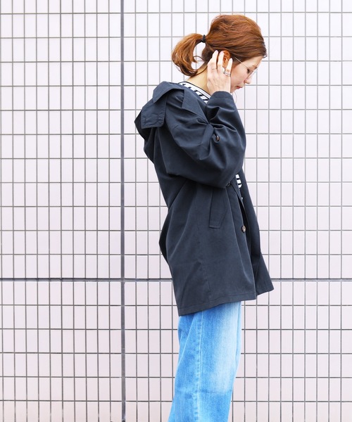 reca（レカ）の「【ZOZOTOWN限定】フード取り外しOK! ショート丈トレンチコート 2019S/S（トレンチコート・レディース・ベージュ/カーキ/ブルー系その他・M/L）」の14枚目の写真