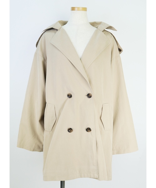 reca（レカ）の「【ZOZOTOWN限定】フード取り外しOK! ショート丈トレンチコート 2019S/S（トレンチコート・レディース・ベージュ/カーキ/ブルー系その他・M/L）」の20枚目の写真