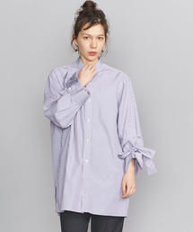 BEAUTY&YOUTH UNITED ARROWS | BY コットンストライプリボンタイスリーブロングシャツ о(シャツ/ブラウス)