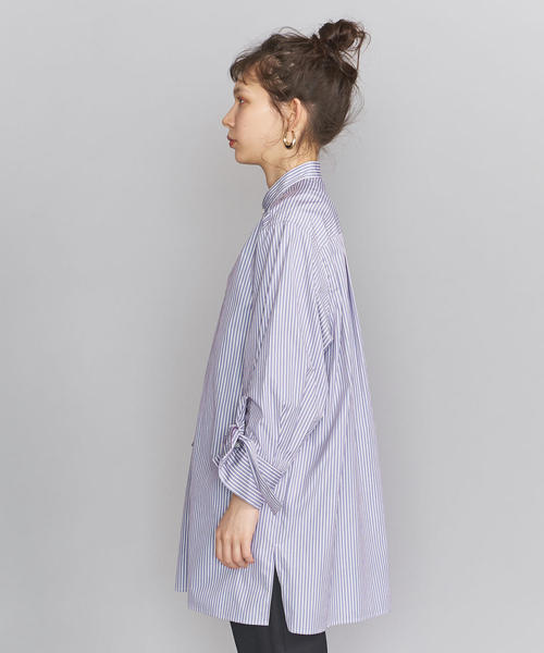 BEAUTY&YOUTH UNITED ARROWS(ビューティーアンドユースユナイテッドアローズ)の「BY コットンストライプリボンタイスリーブロングシャツ ◆(シャツ/ブラウス・レディース・ライトブルー/ライラック・FREE)」の7枚目の写真