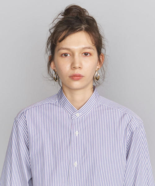 BEAUTY&YOUTH UNITED ARROWS(ビューティーアンドユースユナイテッドアローズ)の「BY コットンストライプリボンタイスリーブロングシャツ ◆(シャツ/ブラウス・レディース・ライトブルー/ライラック・FREE)」の9枚目の写真