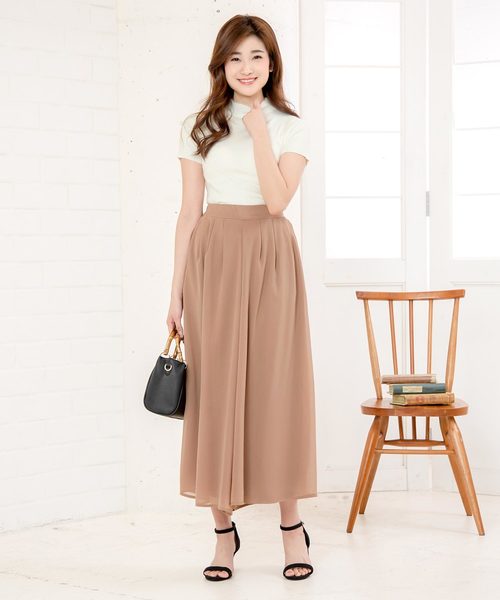 KOBE LETTUCE（コウベレタス）の「V字編み半袖ハイネックリブニットプルオーバー（ニット/セーター・レディース・ベージュ/グレー/ブラック/オフホワイト/マスタード/コーラル/サックスブルー・FREE）」の17枚目の写真