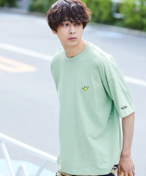 Mark Gonzales（マーク・ゴンザレス）の「Mark Gonzales/マークゴンザレス MONO-MART別注 ビッグシルエット胸刺繍 半袖Tee（Tシャツ/カットソー・メンズ・ホワイト/ブラック/ネイビー/オレンジ/ライトパープル/パープル系その他/ダークベージュ/マスタード/グリーン系その他/サンドベージュ/ライトピンク/グレー系その他/ダークグレー/ボルドー/ブラウン/ダークグリーン/ライトブルー/グリーン系その他4/グリーン系その他5/ブルー系その他3/ホワイト系その他/ブラック系その他/ベージュ系その他/グレイッシュベージュ/ブルー系その他2/パープル系その他2/パープル系その他3/グリーン系その他2/グリーン系その他3/イエロー系その他/ブルー系その他・FREE/M/S）」の14枚目の写真