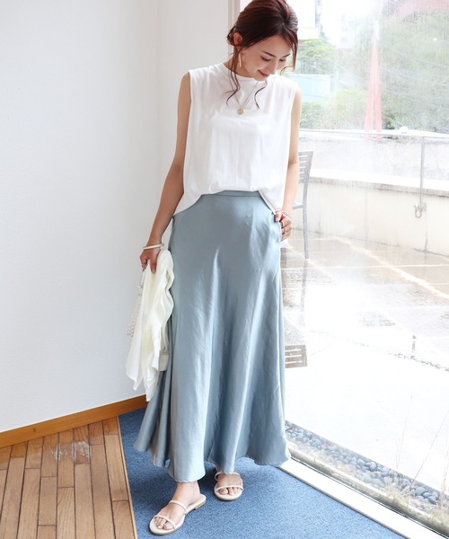 andme（アンドミー）の「デザインノースリーブカットソー（Tシャツ/カットソー・レディース・ブラック/オフホワイト/ライトブラウン/カーキ/グレー系その他・M/L）」の8枚目の写真