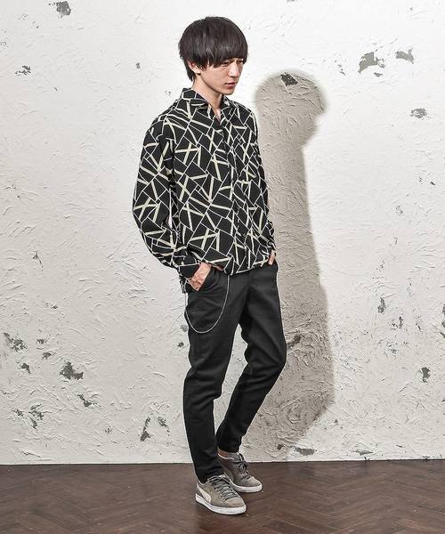 MinoriTY（マイノリティ）の「メンズジオメトリック長袖オープンカラーシャツ（シャツ/ブラウス・メンズ・ブラック/ブラック系その他/ブルー系その他/ネイビー・M/L）」の13枚目の写真