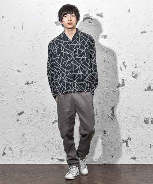 MinoriTY（マイノリティ）の「メンズジオメトリック長袖オープンカラーシャツ（シャツ/ブラウス・メンズ・ブラック/ブラック系その他/ブルー系その他/ネイビー・M/L）」の15枚目の写真