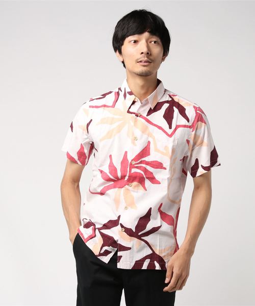 Quiksilver(クイックシルバー)の「GULLY FLORAL/クイックシルバー 半袖 シャツ 総柄(シャツ/ブラウス・メンズ・グリーン/グレー/インディゴブルー・MEDIUM/SMALL/LARGE)」の1枚目の写真