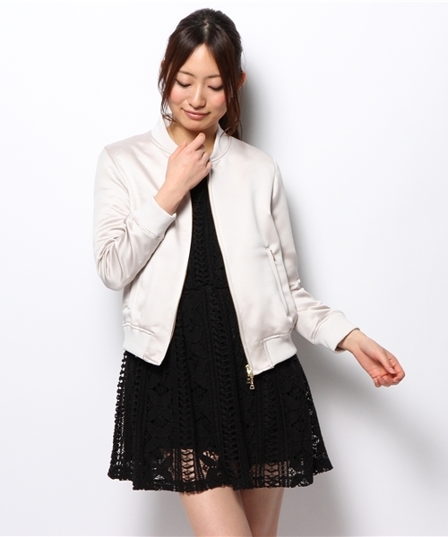 martinique（マルティニーク）の「【Marisol 5月号、クロワッサン 3月売掲載】martinique/ヘビーサテンブルゾン（ブルゾン・レディース・ブラック/ライトベージュ・FREE）」の5枚目の写真