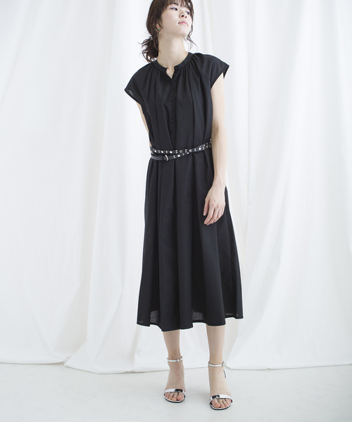 lala Born(ララボーン)の「lalaBorn/60sローンギャザーワンピース(ワンピース・レディース・ブラック/ベージュ/パープル/アイボリー・FREE)」の15枚目の写真