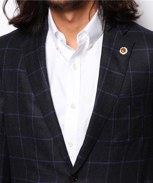 NANO universe（ナノユニバース）の「AQOIBONISTE(アクアボニスト)/ hand made S2B jaket（テーラードジャケット・メンズ・ブラウン/ネイビー・44/46）」の7枚目の写真