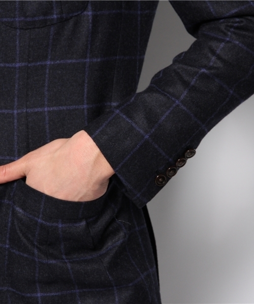 NANO universe（ナノユニバース）の「AQOIBONISTE(アクアボニスト)/ hand made S2B jaket（テーラードジャケット・メンズ・ブラウン/ネイビー・44/46）」の8枚目の写真