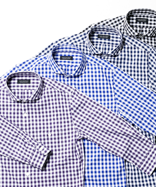 NANO universe（ナノユニバース）の「WEB限定 / BIGギンガムsh 7/S（シャツ/ブラウス・メンズ・ブラック/ネイビー/パープル/ブルー・LARGE/SMALL/MEDIUM/X-LARGE）」の8枚目の写真