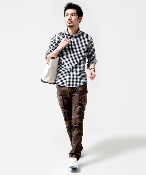 NANO universe（ナノユニバース）の「WEB限定 / BIGギンガムsh 7/S（シャツ/ブラウス・メンズ・ブラック/ネイビー/パープル/ブルー・LARGE/SMALL/MEDIUM/X-LARGE）」の9枚目の写真