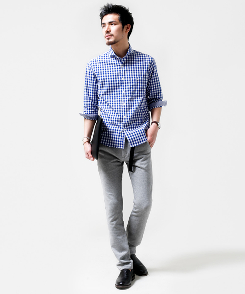 NANO universe（ナノユニバース）の「WEB限定 / BIGギンガムsh 7/S（シャツ/ブラウス・メンズ・ブラック/ネイビー/パープル/ブルー・LARGE/SMALL/MEDIUM/X-LARGE）」の10枚目の写真