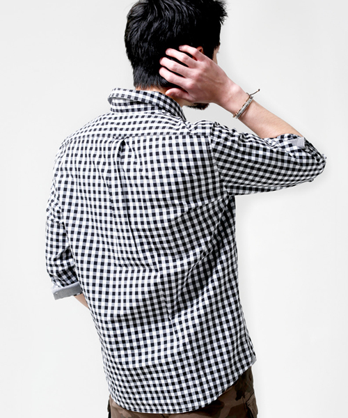 NANO universe（ナノユニバース）の「WEB限定 / BIGギンガムsh 7/S（シャツ/ブラウス・メンズ・ブラック/ネイビー/パープル/ブルー・LARGE/SMALL/MEDIUM/X-LARGE）」の12枚目の写真