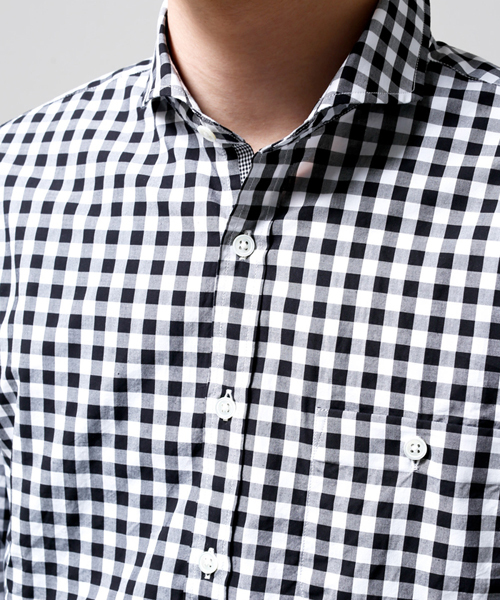 NANO universe（ナノユニバース）の「WEB限定 / BIGギンガムsh 7/S（シャツ/ブラウス・メンズ・ブラック/ネイビー/パープル/ブルー・LARGE/SMALL/MEDIUM/X-LARGE）」の14枚目の写真