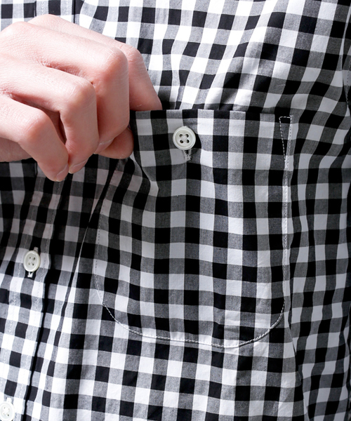 NANO universe（ナノユニバース）の「WEB限定 / BIGギンガムsh 7/S（シャツ/ブラウス・メンズ・ブラック/ネイビー/パープル/ブルー・LARGE/SMALL/MEDIUM/X-LARGE）」の15枚目の写真