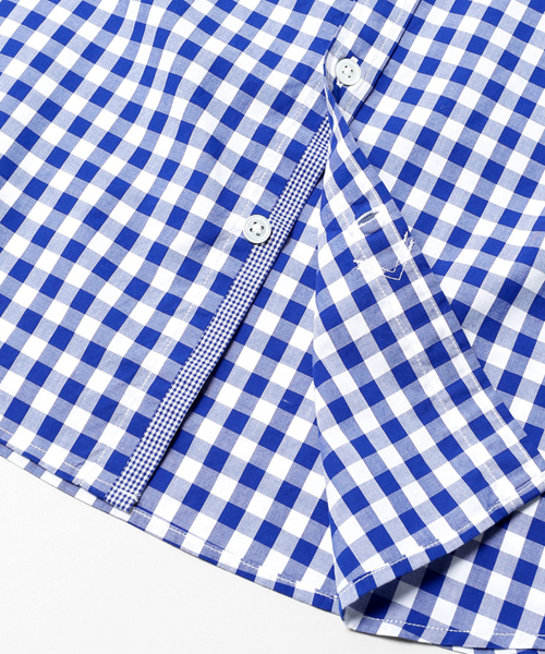 NANO universe（ナノユニバース）の「WEB限定 / BIGギンガムsh 7/S（シャツ/ブラウス・メンズ・ブラック/ネイビー/パープル/ブルー・LARGE/SMALL/MEDIUM/X-LARGE）」の6枚目の写真