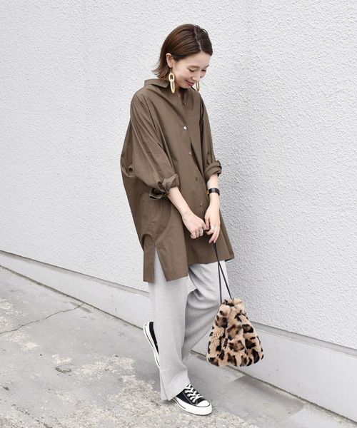 SHIPS（シップス）の「コットンレーヨンニットパンツ◇（その他パンツ・レディース・ブラック/ライトグレー/ブラウン・ONE SIZE）」の9枚目の写真