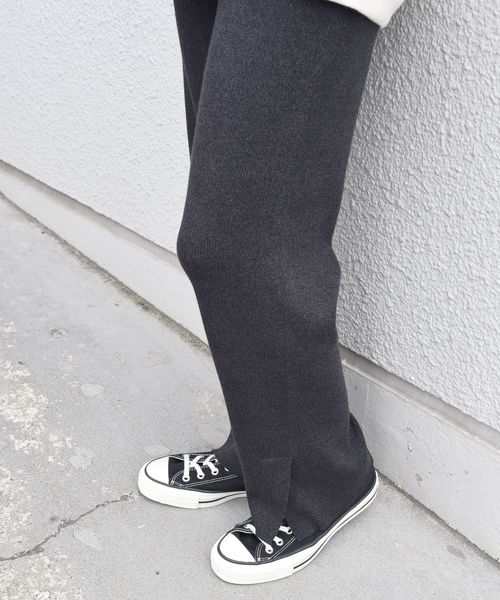 SHIPS（シップス）の「コットンレーヨンニットパンツ◇（その他パンツ・レディース・ブラック/ライトグレー/ブラウン・ONE SIZE）」の5枚目の写真