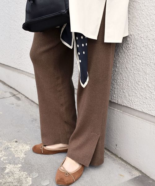 SHIPS（シップス）の「コットンレーヨンニットパンツ◇（その他パンツ・レディース・ブラック/ライトグレー/ブラウン・ONE SIZE）」の15枚目の写真