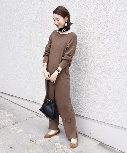 SHIPS（シップス）の「コットンレーヨンニットパンツ◇（その他パンツ・レディース・ブラック/ライトグレー/ブラウン・ONE SIZE）」の16枚目の写真