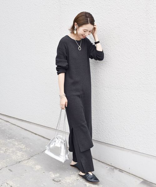 SHIPS（シップス）の「コットンレーヨンニットパンツ◇（その他パンツ・レディース・ブラック/ライトグレー/ブラウン・ONE SIZE）」の12枚目の写真