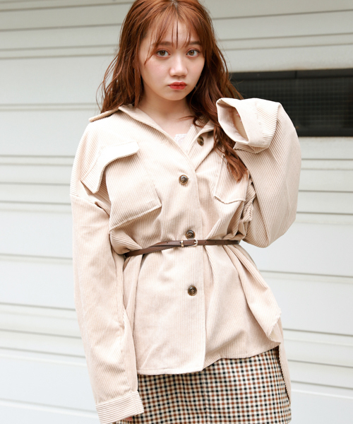 apres jour（アプレジュール）の「コーデュロイCPOジャケット【ZOZOTOWN限定アイテム】（ブルゾン・レディース・カーキ/モカ/オレンジ系その他/ライトベージュ・フリー）」の3枚目の写真