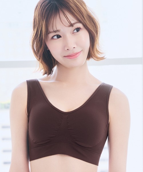 aimerfeel（エメフィール）の「楽フィット 夢ごこち ナイトブラ 単品ブラジャー/ホックなし/ノンワイヤー（ナイトブラ・レディース・ブラック/ピンク/ネイビー/ブラウン/チャコールグレー/ベージュ/カーキ/ダークネイビー/アイボリー/ピンクベージュ/パープル/モカ/シルバーグレー/ブラウン系1/グリーン・MEDIUM/LARGE/SMALL/X-LARGE）」の7枚目の写真