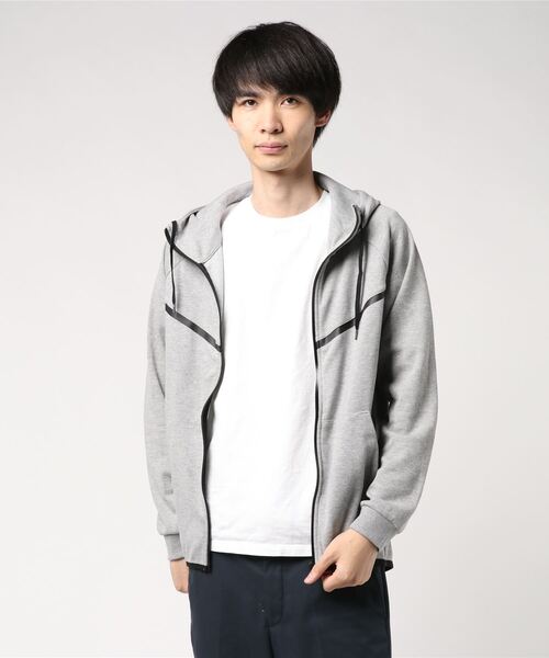 STYLEBLOCK(スタイルブロック)の「ポンチ配色ジップアップパーカー(パーカー・メンズ・ホワイト/ブラック/ネイビー/杢グレー/ヘザーチャコール・LL/M/L)」の4枚目の写真