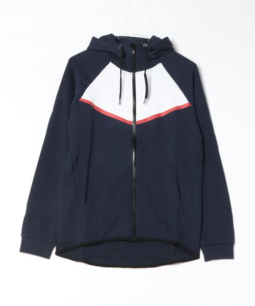 STYLEBLOCK(スタイルブロック)の「ポンチ配色ジップアップパーカー(パーカー・メンズ・ホワイト/ブラック/ネイビー/杢グレー/ヘザーチャコール・LL/M/L)」の1枚目の写真