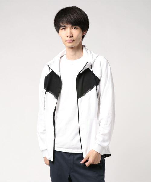 STYLEBLOCK(スタイルブロック)の「ポンチ配色ジップアップパーカー(パーカー・メンズ・ホワイト/ブラック/ネイビー/杢グレー/ヘザーチャコール・LL/M/L)」の2枚目の写真