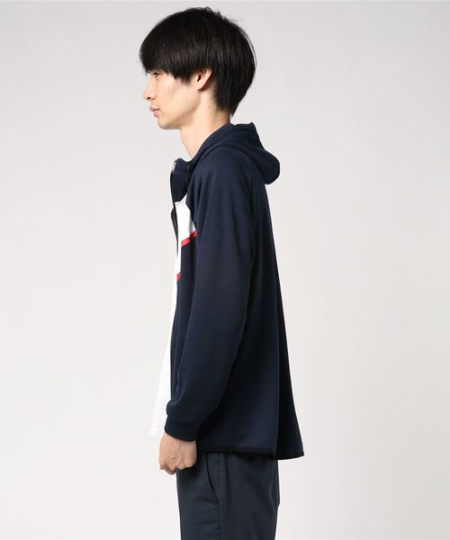 STYLEBLOCK(スタイルブロック)の「ポンチ配色ジップアップパーカー(パーカー・メンズ・ホワイト/ブラック/ネイビー/杢グレー/ヘザーチャコール・LL/M/L)」の6枚目の写真