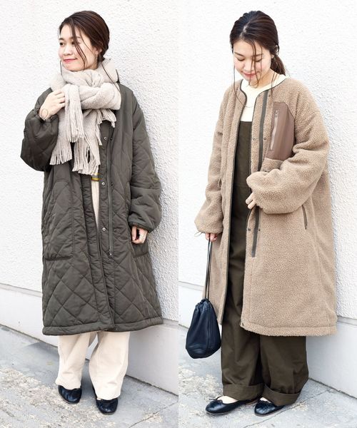 liflattie ships(リフラティ シップス)の「liflattie ships:キルティング×ボアリバーシブルコート◇(その他アウター・レディース・オリーブ/ネイビー・SMALL/MEDIUM)」の3枚目の写真