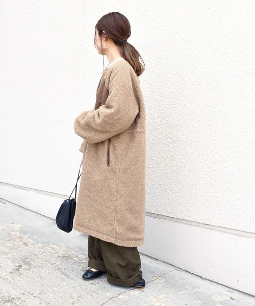 liflattie ships(リフラティ シップス)の「liflattie ships:キルティング×ボアリバーシブルコート◇(その他アウター・レディース・オリーブ/ネイビー・SMALL/MEDIUM)」の4枚目の写真