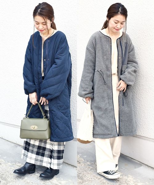 liflattie ships(リフラティ シップス)の「liflattie ships:キルティング×ボアリバーシブルコート◇(その他アウター・レディース・オリーブ/ネイビー・SMALL/MEDIUM)」の11枚目の写真