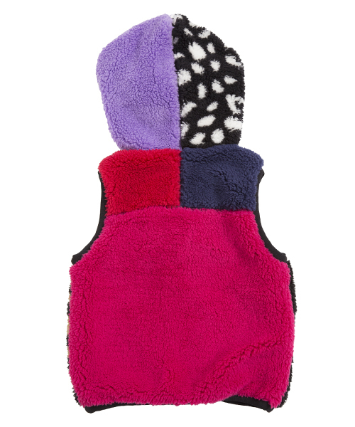 X-girl Stages(エックスガールステージス)の「LEOPARD FLUFFY VEST (4T~7T)(ベスト・キッズ・ブラック/ベージュ/マルチ・5T/4T/6T/7T)」の4枚目の写真