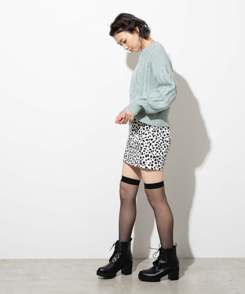 WEGO(ウィゴー)の「WEGO/【セットアップ対応商品】ケーブルセーター(ニット/セーター・レディース・パープル/アイボリー/マスタード/ワイン/ライトベージュ/ピンク/ライトブラウン/ブルー系その他/グリーン系その他・FREE)」の14枚目の写真