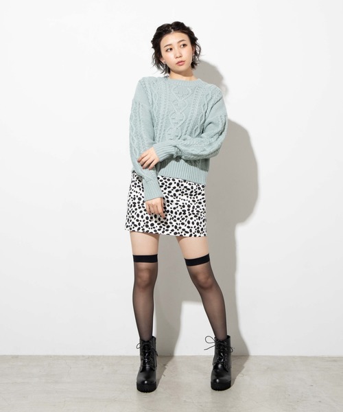 WEGO(ウィゴー)の「WEGO/【セットアップ対応商品】ケーブルセーター(ニット/セーター・レディース・パープル/アイボリー/マスタード/ワイン/ライトベージュ/ピンク/ライトブラウン/ブルー系その他/グリーン系その他・FREE)」の20枚目の写真