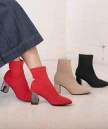 スクエアトゥソックスブーツ