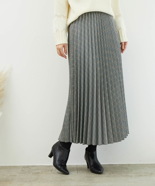 ROPE' PICNIC(ロペピクニック)の「エステルアコーディオンプリーツスカート(スカート・レディース・グレー/ブラウン系その他/ホワイト系その他3/イエロー系その他3・40/38)」の2枚目の写真