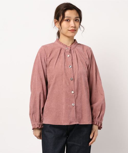 rps（アールピーエス）の「プチハイネック多釦コーデュロイブラウス（シャツ/ブラウス・レディース・オフホワイト/ピンク/ベージュ・M）」の9枚目の写真