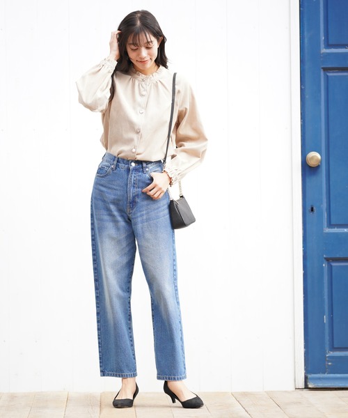 rps（アールピーエス）の「プチハイネック多釦コーデュロイブラウス（シャツ/ブラウス・レディース・オフホワイト/ピンク/ベージュ・M）」の7枚目の写真