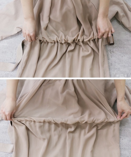 reca（レカ）の「バックジョーゼット フレアトレンチコート（トレンチコート・レディース・グレイッシュベージュ/ベージュ/ブルー系その他・M/L）」の16枚目の写真