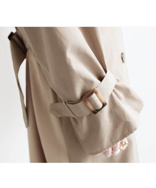 reca（レカ）の「バックジョーゼット フレアトレンチコート（トレンチコート・レディース・グレイッシュベージュ/ベージュ/ブルー系その他・M/L）」の5枚目の写真